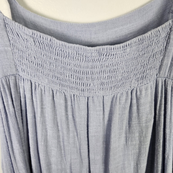 EUC ZARA Pale Blue Periwinkle Cotton Tiered Strappy Summer Maxi Dress (S) #0390 - Picture 9 of 14